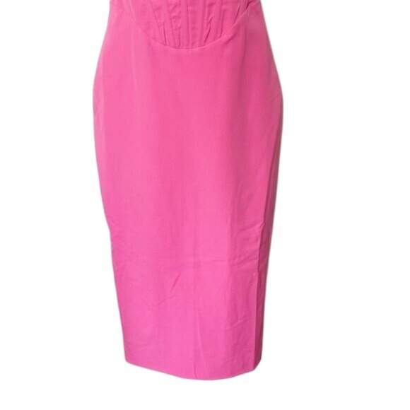 Bardot Fitted Corset Midi Dress Lili Pink Size 4 NWT - Picture 10 of 16
